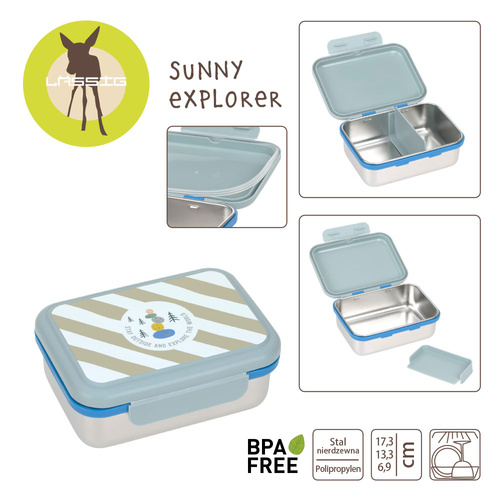 Lassig Lunchbox ze stali nierdzewnej Sunny Explorer green/blue