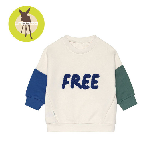 Lassig Bluza z bawełny organicznej GOTS Little Gang Free milky 7-12 m-cy