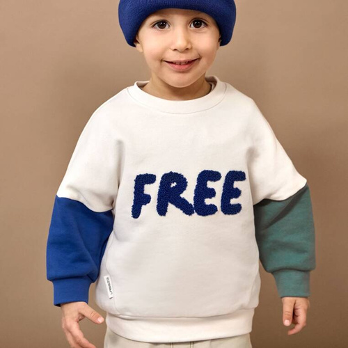 Lassig Bluza z bawełny organicznej GOTS Little Gang Free milky 7-12 m-cy