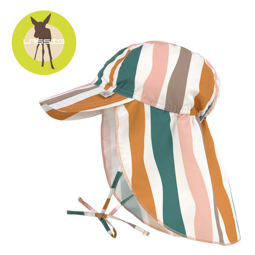 Lassig Czapka przeciwsłoneczna z daszkiem i osłoną karku UV80 Splash & Fun Fale pink/nature