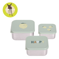 Lassig Pojemnik na przekąski snackbox ze stali nierdzewnej 3 szt. Happy Fruits Lemon