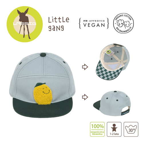 Lassig Czapka z daszkiem dziecięca Little Gang Lemon light blue/dark green 1-2 lata