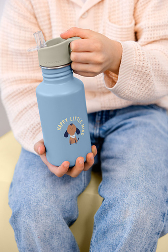 Lassig Bidon ze stali nierdzewnej z ustnikiem i uchwytem 500 ml Pattern Party Blue/green