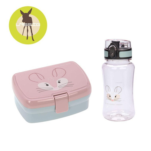 Lassig Zestaw na lunch Lunchbox + Tritanowa butelka - bidon 460 ml About Friends Szynszyla