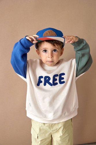 Lassig Bluza z bawełny organicznej GOTS Little Gang Free milky 7-12 m-cy