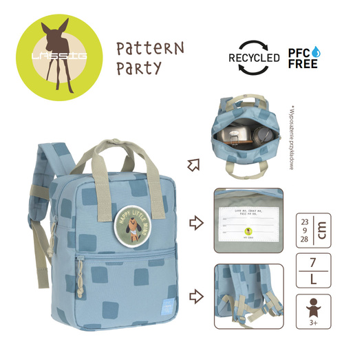 Lassig Plecak mini kwadratowy Pattern Party Blue
