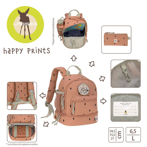 Lassig Plecak mini Happy Prints karmelowy