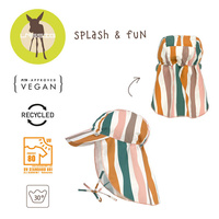 Lassig Czapka przeciwsłoneczna z daszkiem i osłoną karku UV80 Splash & Fun Fale pink/nature