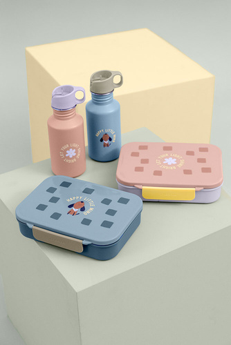 Lassig Lunchbox Bento z przegródkami Pattern Party Rose/lilac