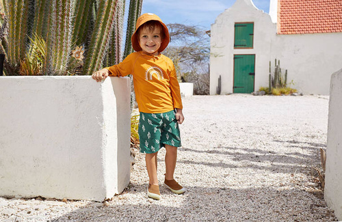 Lassig Koszulka do pływania z długim rękawem przeciwsłoneczna UV60 Splash & Fun Tęcza gold