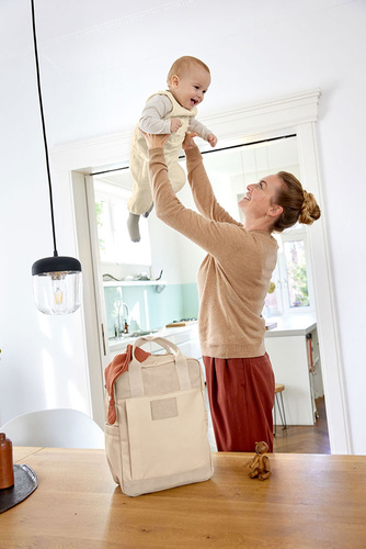 Lassig Green Label Plecak dla mam kwadratowy z akcesoriami Vividal Backpack humus