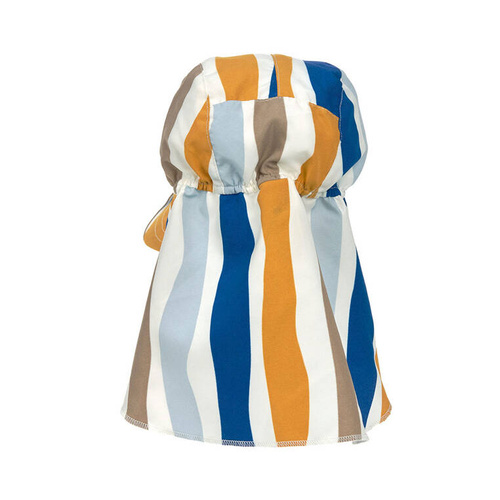Lassig Czapka przeciwsłoneczna z daszkiem i osłoną karku UV80 Splash & Fun Fale blue/nature