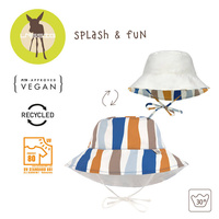 Lassig Dwustronny kapelusz przeciwsłoneczny UV80 Splash & Fun Fale blue/nature