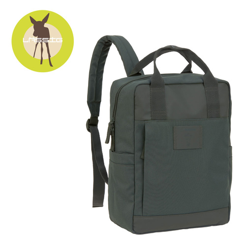 Lassig Green Label Plecak dla mam kwadratowy z akcesoriami Vividal Backpack dark olive