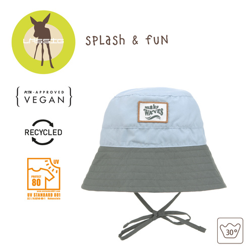 Lassig Kapelusz rybacki z filtrem UV80 Splash & Fun sky blue/deep olive