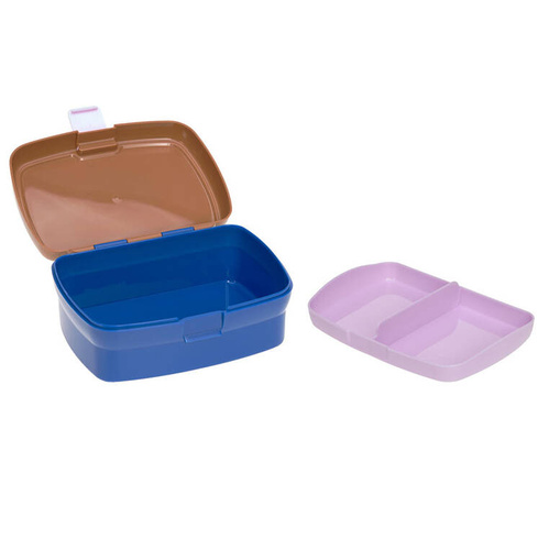 Lassig Zestaw na lunch Lunchbox + Tritanowa butelka - bidon 460 ml Little Gang Smile caramel/blue