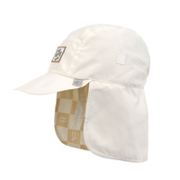 Lassig Czapka z filtrem UV80 z daszkiem i osłoną karku Splash & Fun Krata vanilla/sea salt