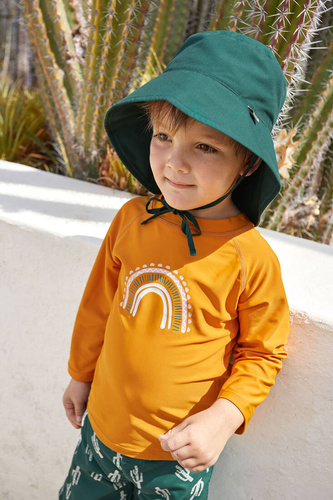 Lassig Koszulka do pływania z długim rękawem przeciwsłoneczna UV60 Splash & Fun Tęcza gold