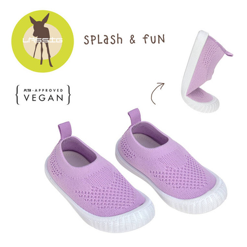 Lassig Ultrawygodne elastyczne trampki dziecięce z antypoślizgową podeszwą Splash & Fun lilac, rozm. 24