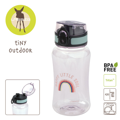 Lassig Butelka - bidon tritanowa 420 ml Tiny Outdoor Rainbow