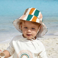 Lassig Dwustronny kapelusz przeciwsłoneczny UV80 Splash & Fun Fale pink/nature, rozm. 46/49