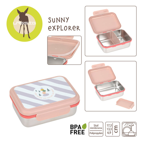 Lassig Lunchbox ze stali nierdzewnej Sunny Explorer rose/pink