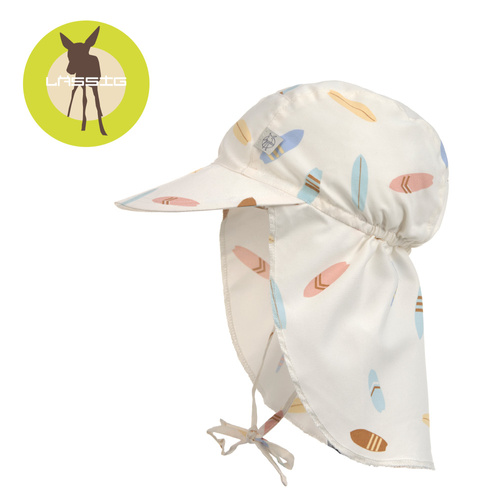 Lassig Czapka z filtrem UV80 z daszkiem i osłoną karku Splash & Fun Deski surfingowe sea salt