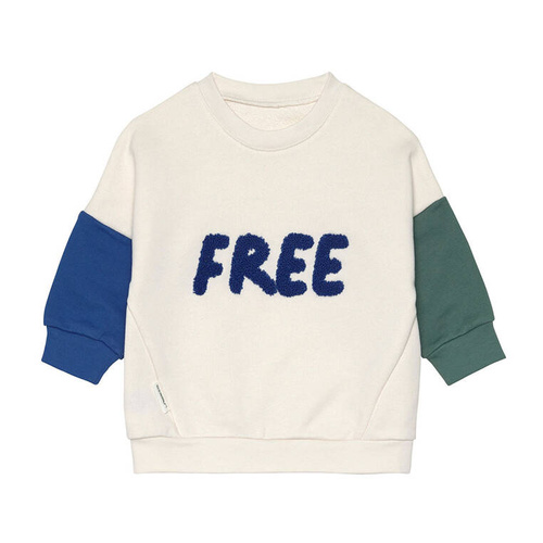 Lassig Bluza z bawełny organicznej GOTS Little Gang Free milky 7-12 m-cy