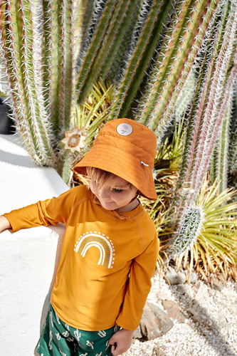 Lassig Koszulka do pływania z długim rękawem przeciwsłoneczna UV60 Splash & Fun Tęcza gold