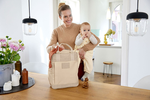 Lassig Green Label Plecak dla mam kwadratowy z akcesoriami Vividal Backpack humus