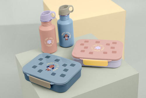 Lassig Lunchbox Bento z przegródkami Pattern Party Rose/lilac