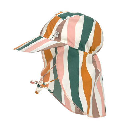 Lassig Czapka przeciwsłoneczna z daszkiem i osłoną karku UV80 Splash & Fun Fale pink/nature