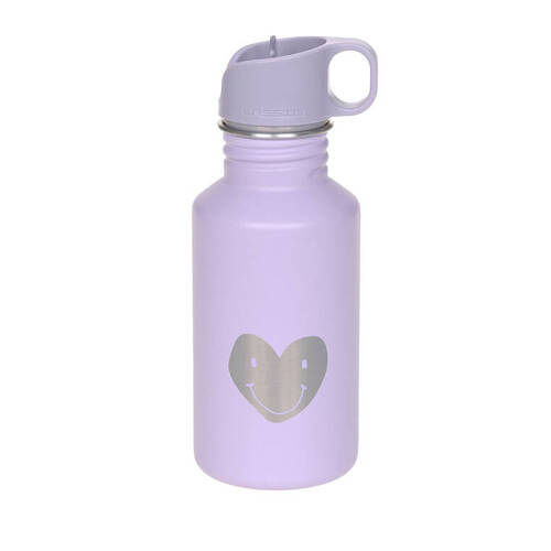 Lassig Bidon ze stali nierdzewnej z ustnikiem i uchwytem 500 ml Little Gang Heart lilac