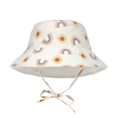 Lassig Dwustronny kapelusz przeciwsłoneczny UV80 Splash & Fun Tęcza nature, rozm. 50/51