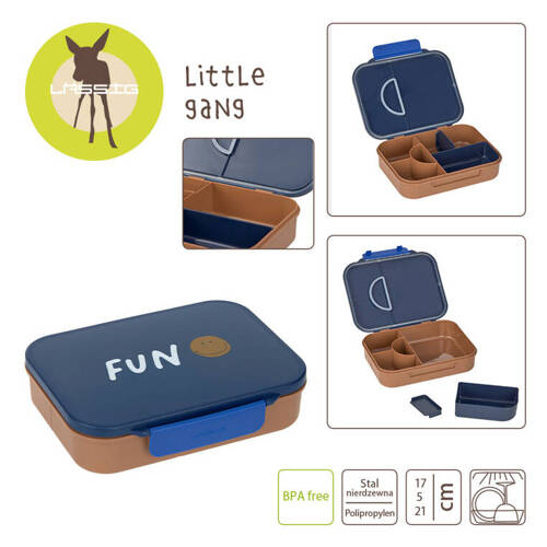 Lassig Lunchbox Bento z przegródkami Little Gang Smile navy