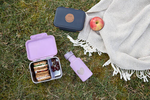 Lassig Lunchbox ze stali nierdzewnej Little Gang Heart lilac