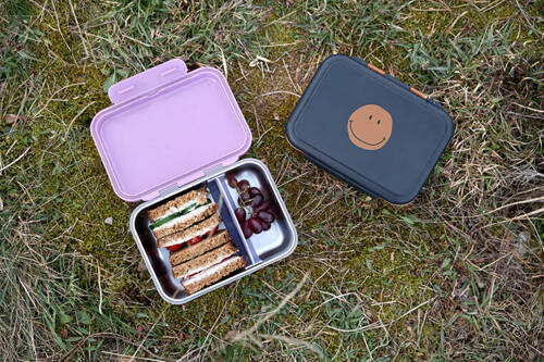 Lassig Lunchbox ze stali nierdzewnej Little Gang Heart lilac