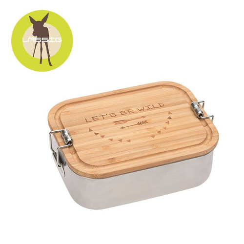 Lassig Lunchbox ze stali nierdzewnej z bambusową pokrywką Adventure 