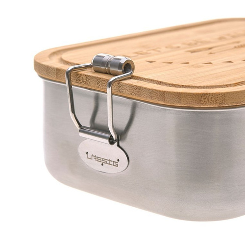 Lassig Lunchbox ze stali nierdzewnej z bambusową pokrywką Adventure 